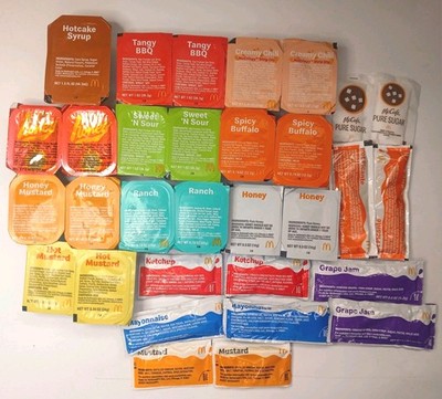 McDonald's Sauce Mixed Lot BBQ Sweet & Sour Ranch Buffalo Hot Honey Variety Pack