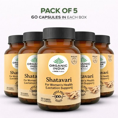 Organic India Shatavari 60 Veg Capsules Ayurvedic Women Wellness support 5 pack
