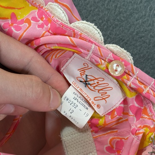 Vtg Lilly Pulitzer Dress Women 12 Pink Floral The Lilly Midi Strap Summer 60s - Picture 12 of 16