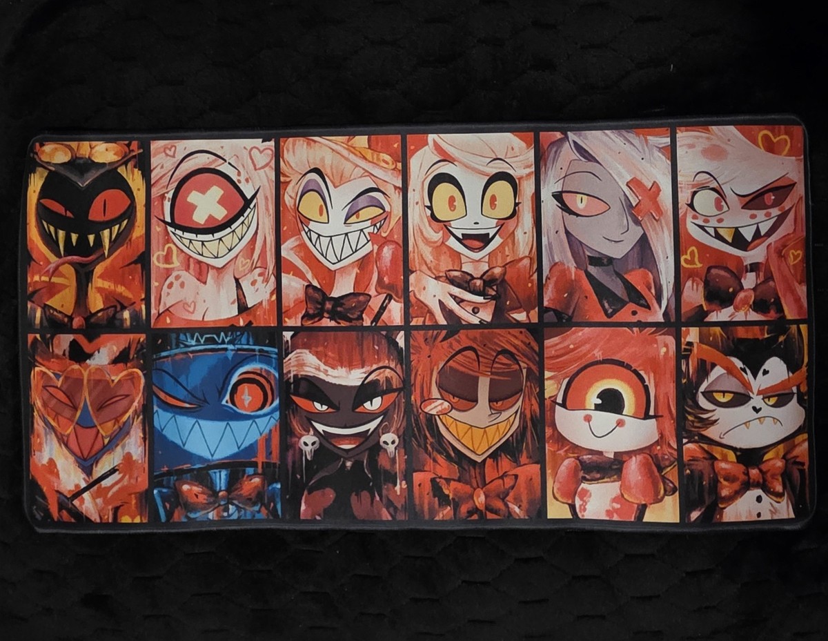 その他 Hazbinhotel Addict Playmat Hazbin Hotel Play Mat / Long Mouse Pad 12×24in Fanmade NEW Angel