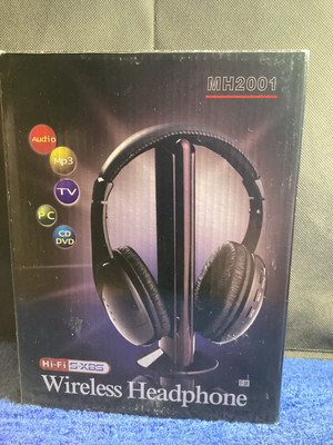 Wireless Headphone MH2001 HiFi S-XBS.  5 In One.    Black. 