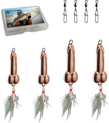 Rose Gold Metal Fishing Lures 5 & 10 Count Spoon Baits Treble Hooks Bass Trout