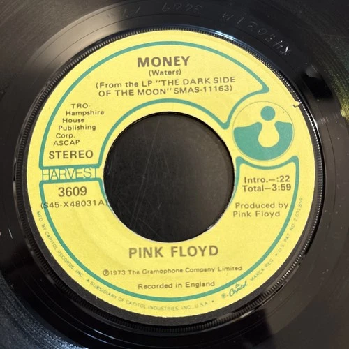 Pink Floyd - Money / Any Colour You Like HARVEST 45 rpm 7” Vinyl Record