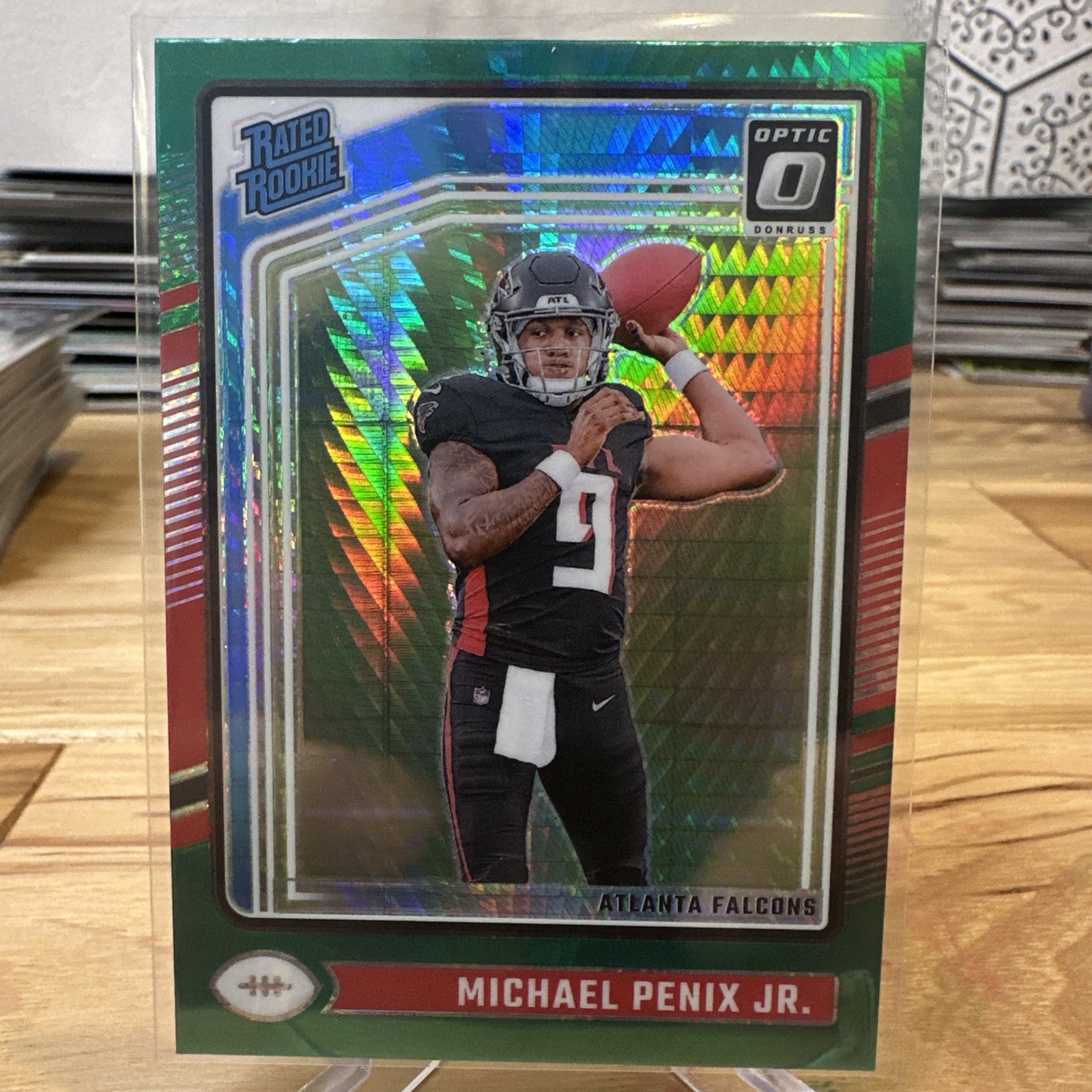 2024 panini donruss optic green hyper michael penix jr rated rookie falcons 279