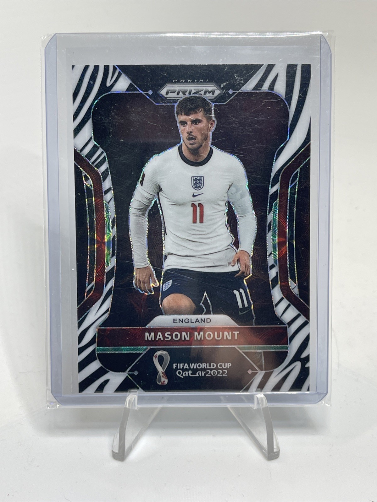 2022 Panini Prizm World Cup Qatar Choice Zebra Prizm Mason Mount #92