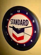Standard Chevron Logo Oil Gas Service Station Garage Advertising Clock Sign