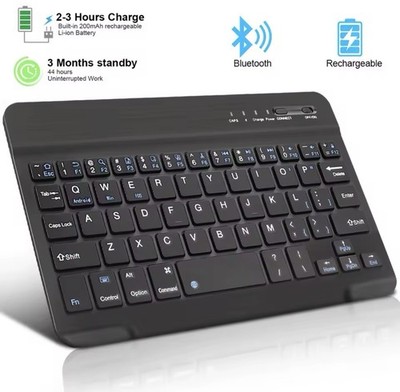 Mini Tastiera Bluetooth Ricaricabile Slim per Tablet Smartphone PC Laptop iPad