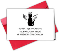 Pet Sympathy Cards,Cat Memorial Gifts for Loss of Cat, Cat Bereavement Card for