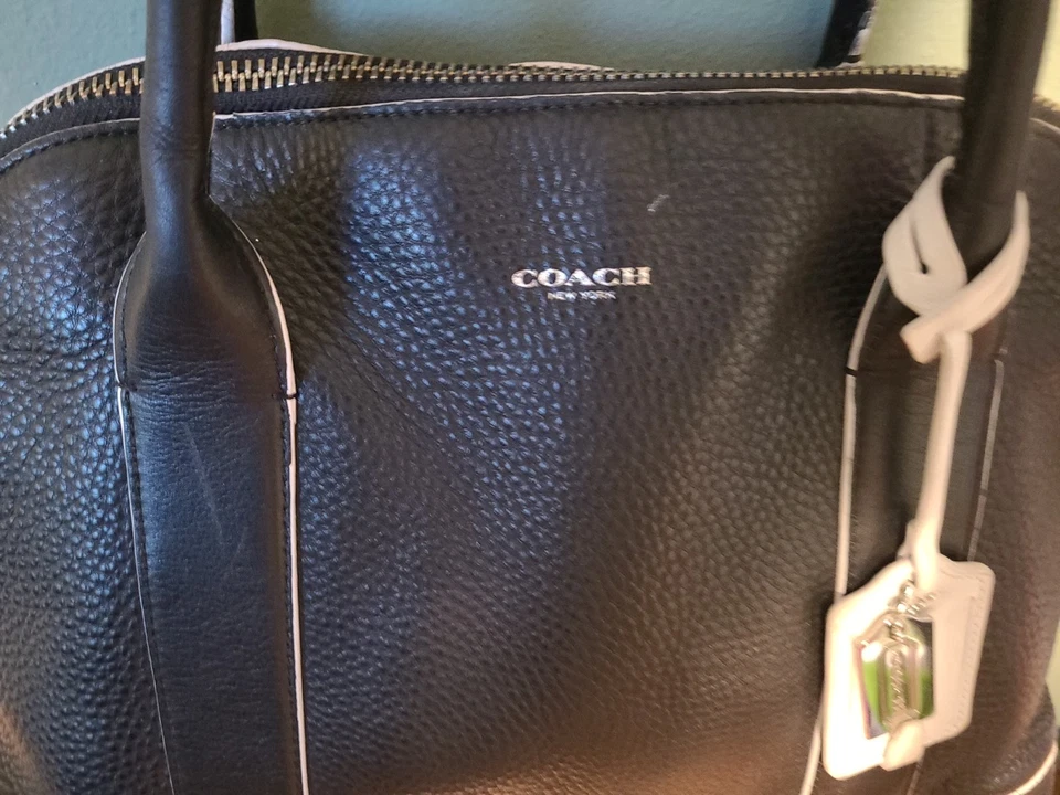 Coach Bleecker Preston Satchel Pebbled Leather Black Large 14" Non Outlet - Image 3 of 4