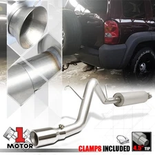 Stainless Steel 4.5" Rolled Tip Catback Exhaust System for 02-07 Jeep Liberty KJ