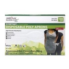 Kleen Chef Disposable Food Handling Light Poly Aprons, OSFM