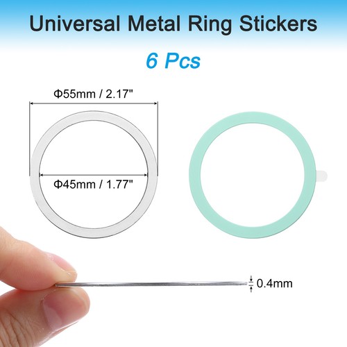 Metal Ring Magnetic Charger Ring Stickers for Phone Case 6 Pack, Green - Afbeelding 2 van 6