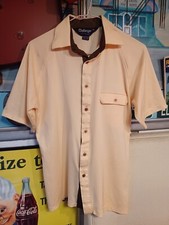 True Vtg Mid-century 1960s Polyester Button Down Mod Shirt Challenger MCM MEDIUM