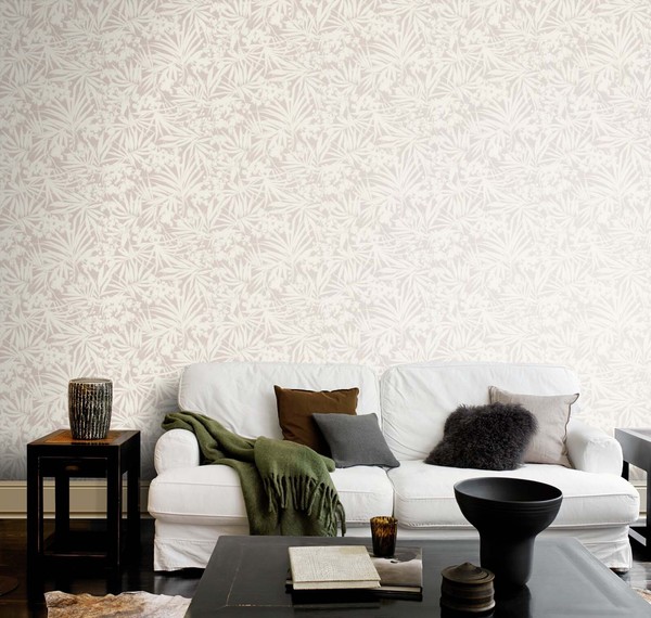 Vliestapete Rasch Blattmuster Floral Blumen Tropen Grau Creme 330304 (3,74€/1Qm)-image