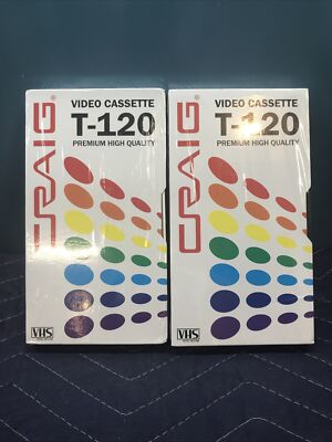 (2) Craig T-120 Video Cassettes Premium High Quality Blank VHS Tapes