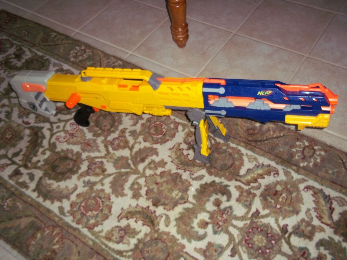 2006 Blue Nerf Gun Longshot CS6 NStrike Sniper Rifle Gun With