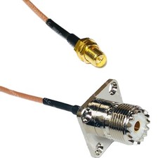 RG316 RP-SMA FEMALE to UHF Female Flange RF Cable Rapid-SHIP LOT