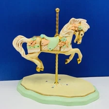 Carousel horse figurine signed statue horse sculpture carnival circus decor vtg