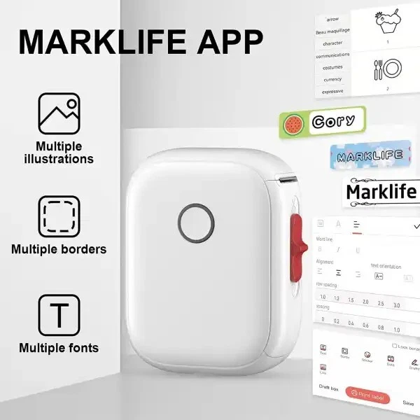 Marklife P12 Label Maker-Portable Printer Machine With 1 roll of Printing Paper - Image 2 of 4