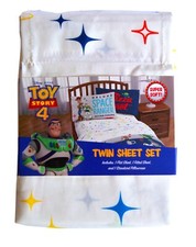 Toy Story 4 Twin Sheet Set Disney Pixar Woody Buzz Lightyear 100 Polyester NEW