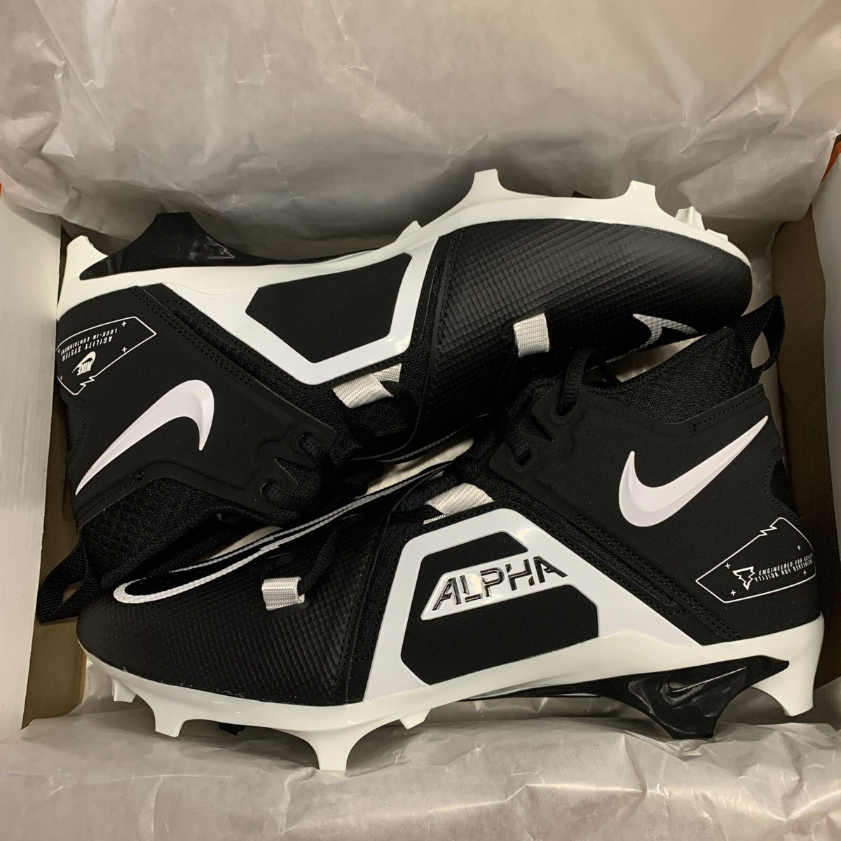 Nike Alpha Menace Pro 3 Mid Black  Football Cleats  Mens Size 13 NWOB CT6649-001 Nike Alpha Menace Pro 3 Mid Football Cleats Black Men main image 2