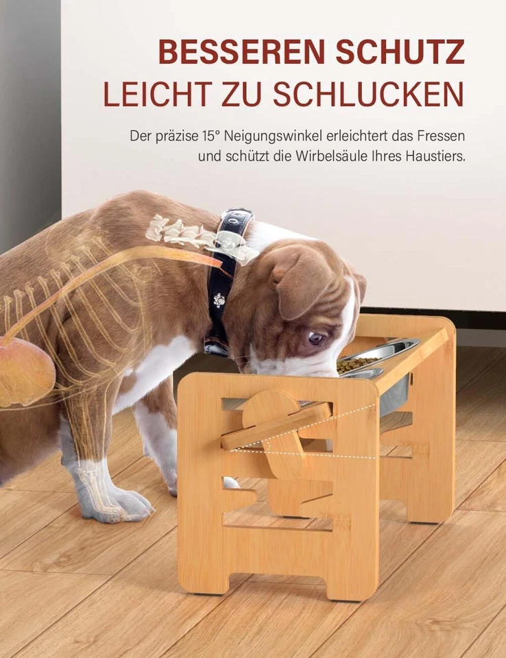 Hundenapf Erhöht mit Ständer Hundebar Höhenverstellbar Futternapf für Kleine Hun - Bild 4 von 4