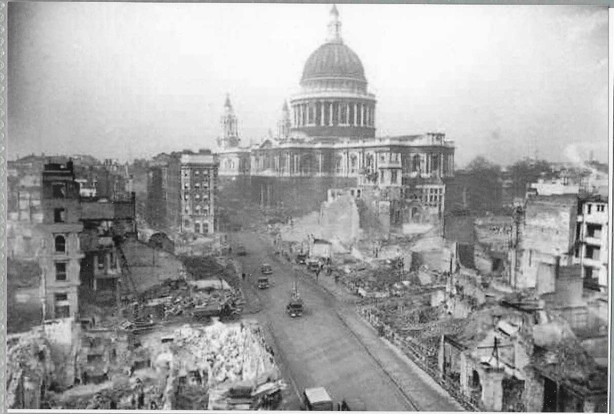 Bomb Damage in London near St Pauls Cathedral 1944 Re-Print WWII WW2 ...