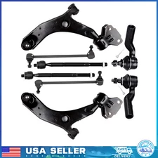 8pcs Front Lower Control Arms Sway Bars Tie Rod Ends For 2010-2013 Mazda 3 S / i