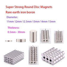 Super Strong Round Disc Magnets Rare-Earth Magnet Dia 11-15mm Thickness 0.5-30mm