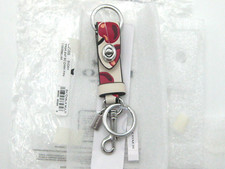 Coach Trigger Snap Key Ring Fob Bag Charm w/ Cherry Print NWT  Orig. Pkg.
