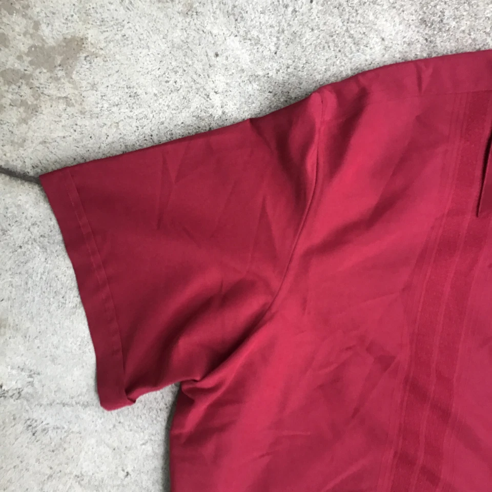 Claiborne Cuban Guayabera Style Button Up Shirt Men 2XL Red - Image 2 of 4