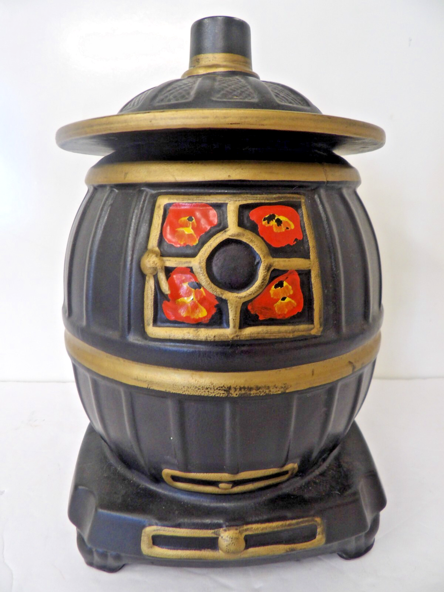 McCoy Cookie Jar, Wood Burning Pot Belly Barrel Stove, Vintage 1960's