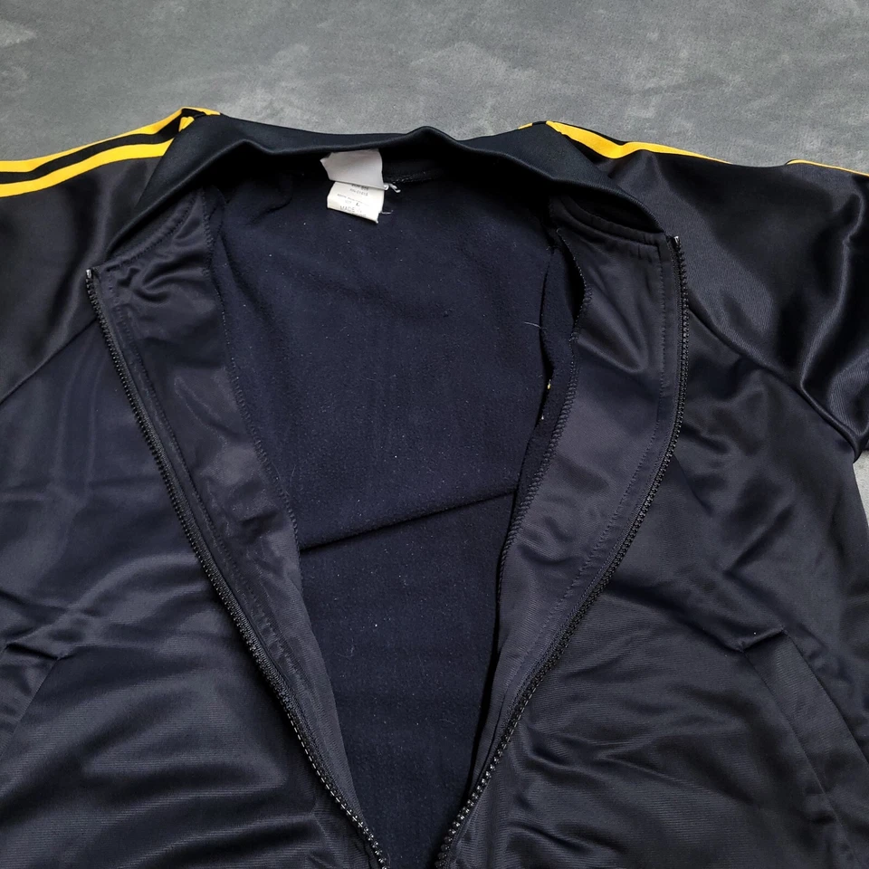 Chaqueta de Pista Speedo De Colección Niños Grande Negra Amarilla Rayas Bordada Cremallera Completa Foto 2 de 4