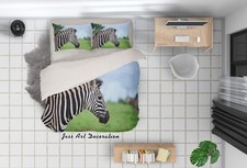 3D Zebra Grass Tree Green Black Quilt Cover Set Duvet Cover Bedding Pillowcases