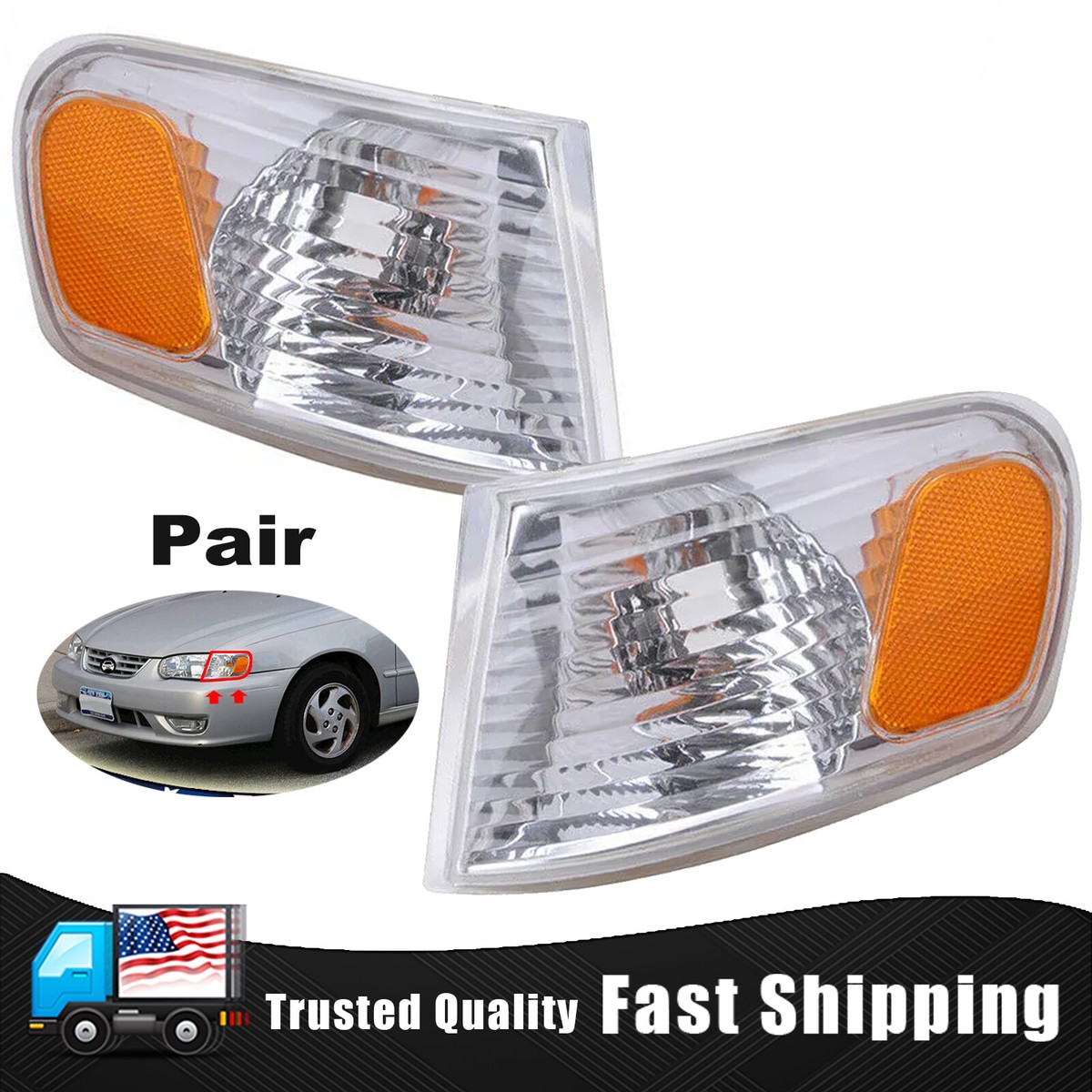 Corner Lights Park Turn Signal Lamps Set Pair For 2001-2002 Toyota