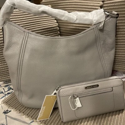 Sac à main MICHAEL KORS Fulton BNWT cuir gris et sac à main assorti séparé - Photo 1/4