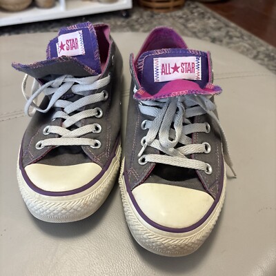 Women's Converse Gray With Pink And Purple Accent
