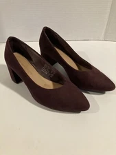 Christian Siriano For Payless Women's Heels Plum Faux Suede Size 8.5 M