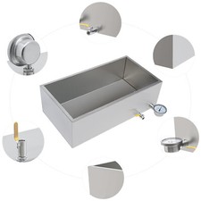 Stainless Steel Maple Syrup Evaporator Pan w Valve and Thermometer Boiling Pan
