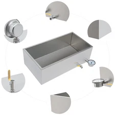 Boiling Pan Stainless Steel Maple Syrup Evaporator Pan W/ Valve and Thermometer