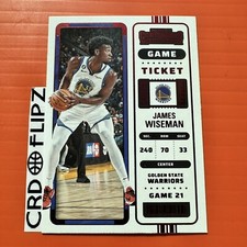 2022 Panini Contenders James Wiseman Game Ticket Red Golden State Warriors #41