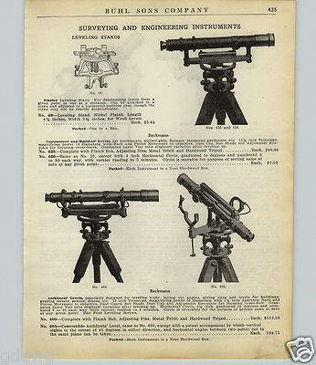 1924 PAPER AD Beckmann Farm Surveying Engineering Wye Level Compass Architects'