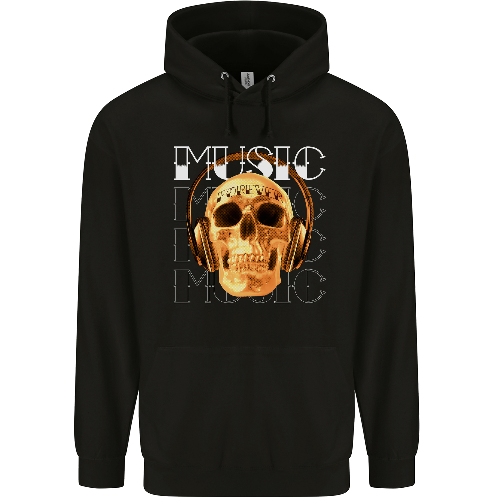 Forever Music Skull Rock Heavy Metal Punk Mens Cotton Blend Hoodie