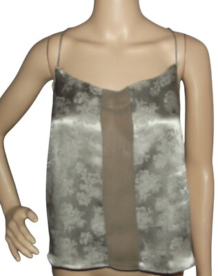 La Fee Verte Cami Women Large Silk Green Floral Babydoll Fairy Y2K camisole tank