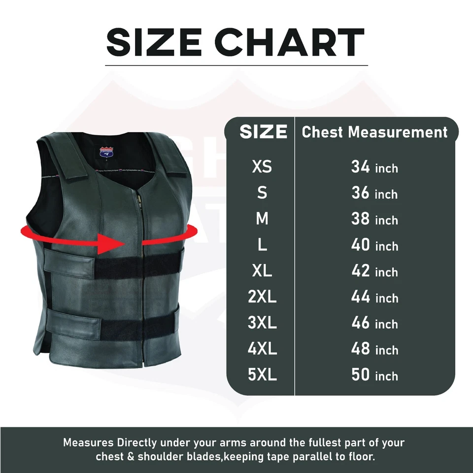 Women Bullet Proof style Leather Motorcycle Vest bikers Club Tactical Vest Ammo - Image 3 of 4