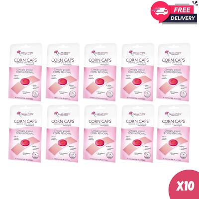 10x Carnation Footcare Corn Caps 5's Medicated Plasters Free Shipping