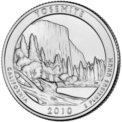 2010 P Yosemite NP Quarter. ATB Series Uncirculated From US Mint roll.
