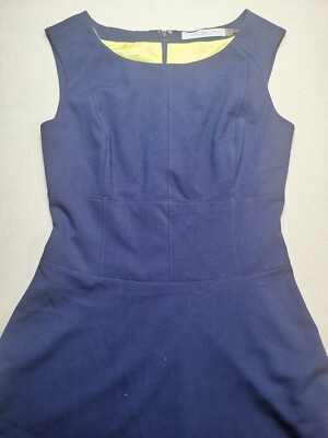 Marc New York by Andrew Mark Damen US 4 UK 8 Drop Waist Kleid (sehr guter Zustand) marineblau gefüttert