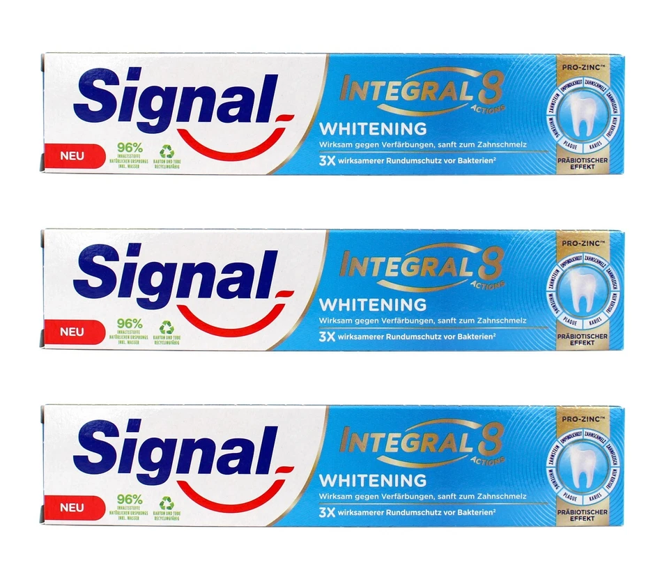 Signal Integral 8Actions Whitening Zahnpasta Zahncreme , 3x75ml EAN8720181513572