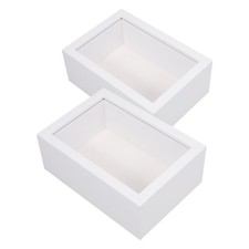 2PCS Wood Box Frame Wood Deep Box Display Cases for Photos Dried Flowers